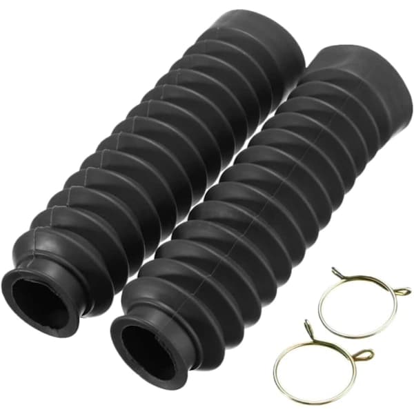 Motorcycle Front Fork Gaiters, 2-Pack Rubber Shock Absorber Covers with Easy Installation for Off-Road Motorcycles, Black