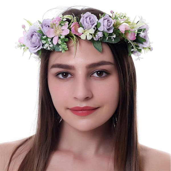 Hårbånd blomsterkrans sommereng roser 1 stk