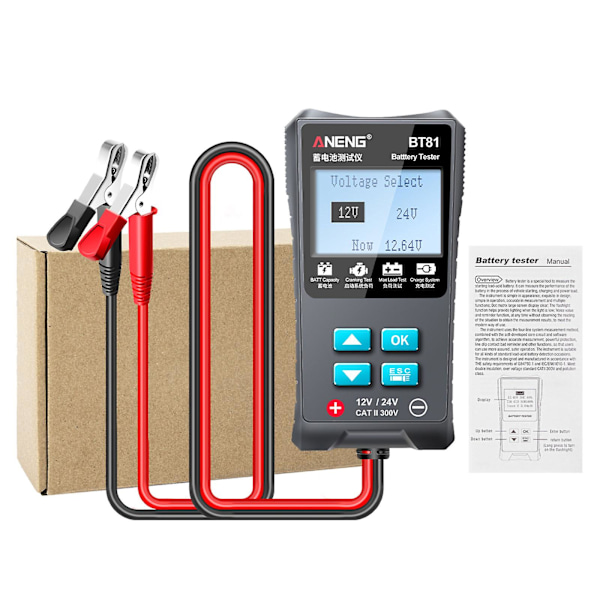 100-1700 CCA 12V / 24V Professionell Bilbatteritestare Batterianalysator Testning