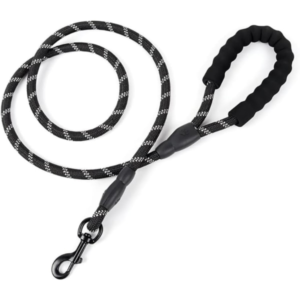 Tau Dog Leash med Myk Polstret Håndtak og Slitesterk Nylon Refleks Tråder Sikkerhets Leash 1.5m Klatring Twist Tau Pet Leash