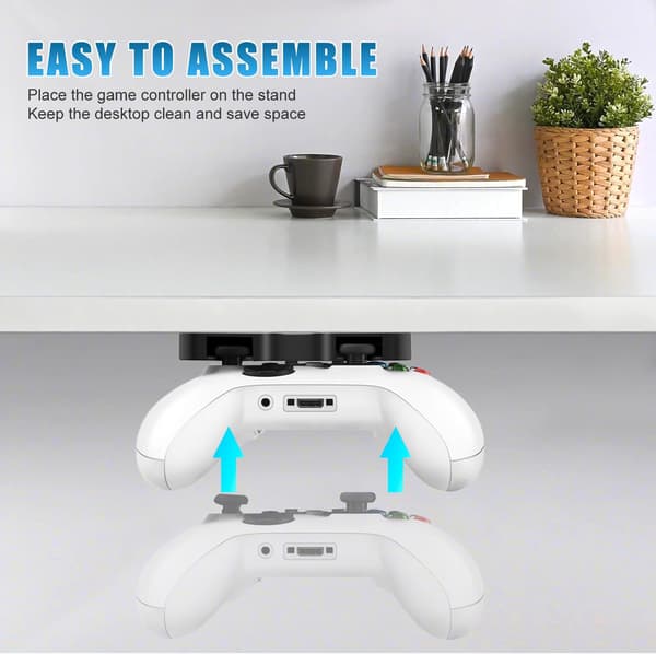 Game Controller Holder, Wall Mount/Controller Stand, 2-pack, Hanging Handle Organizer Accessories for Xbox Series X, Switch, Universal Controller, Black