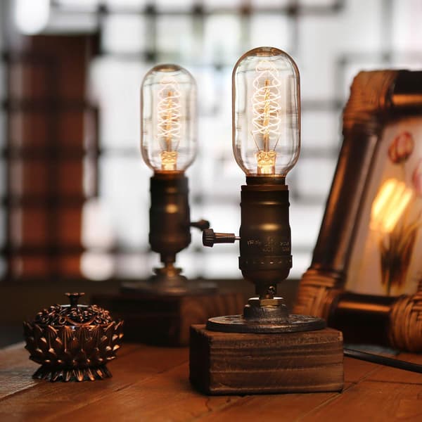 Steampunk Industrial Desk Lamp, Retro Steampunk Pipe Desk Lamp, E27 Edison Bulb.