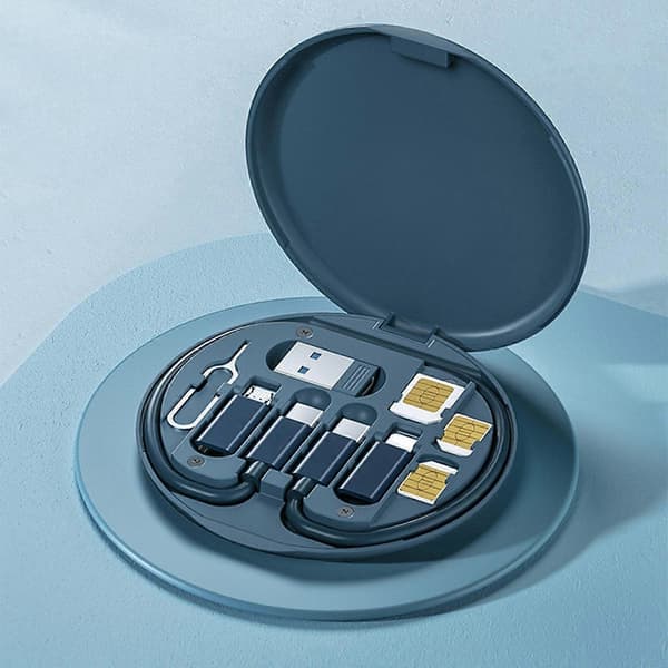 Alt-i-én Multi Opladerkabelstik USB-oplader Opladerkabel til mobiltelefon