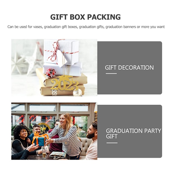 30 stk. Glitter 2023 Graduation Gavemærker Graduation Bordmidtpunkter Graduation Udskæringer Mærker Guld