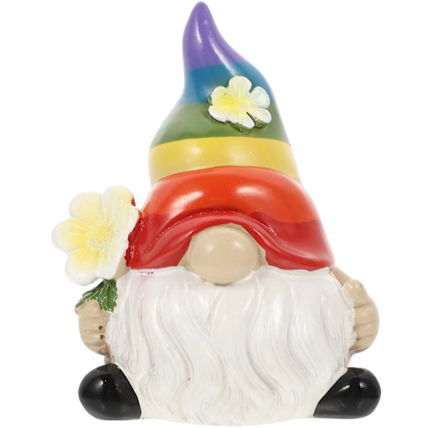 Stor Utomhusdekoration Tomte Trädgårdsdekoration Resin Tomte Figur Tomte Mittstycken Regnbåge 5x6x12cm Rainbow 5x6x12cm