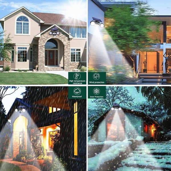 IP65 Waterproof Solar Light Outdoor Motion Sensor Light with 3 Heads Solar Powered Wireless Outdoor Wall Spotlight