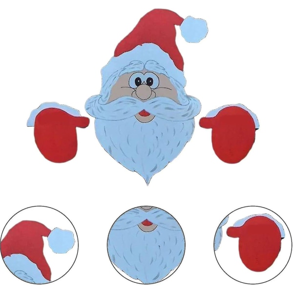 Tomte Staketdekoration Tomte Julstaket, Kreativ Utomhus Juldekoration, Återanvändbar Trästaketdekoration, Trädgårdsskylt För Semester