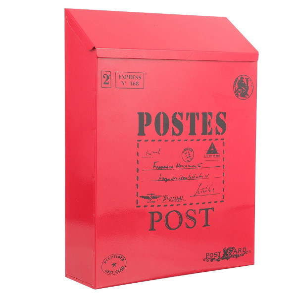 Seinään kiinnitettävä postilaatikko sanomalehtilaatikko Vintage seinäasennuspostilaatikko postilaatikko lukolla30x22cm 30x22cm