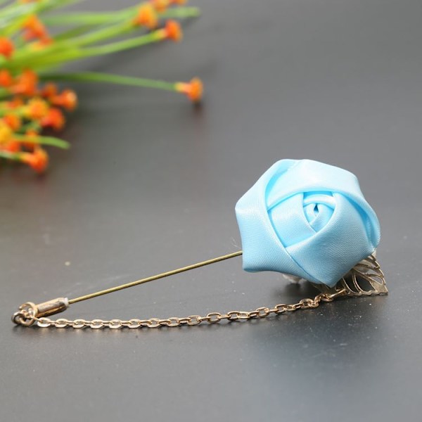 3 Blad Brosche, Lyseblå Suit Blomsterkæde Brosche, Blomstertilbehør