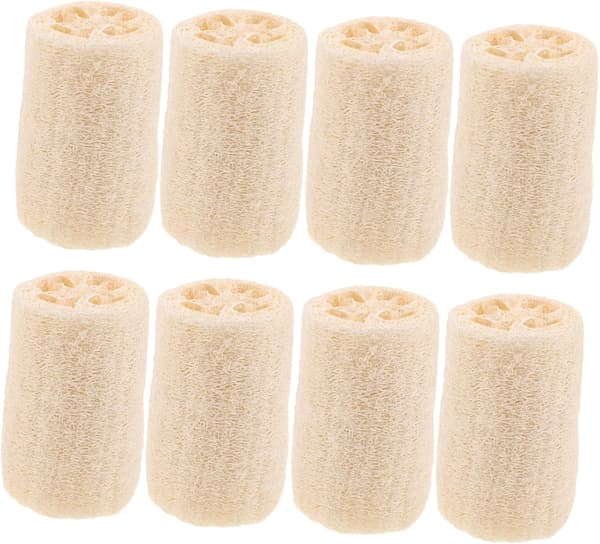8 stk naturlige luffa badesvamper eksfolierende dusjskrubber
