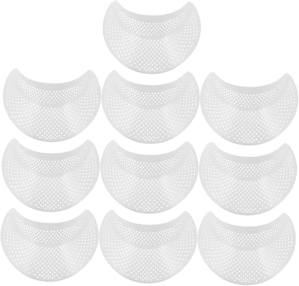10 stk. baseballcap-visirinnlegg i hvit plast