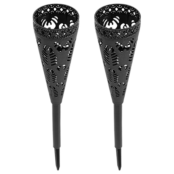 2 st Konformade Kyrkogårdsvase Markinsättning Gravvas Dekor Hål Design Markspik Vas Svart Black 41x7cm