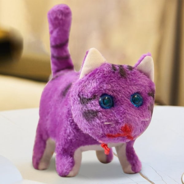 Bløde elektroniske kattelegetøjsfigurer til legetøj Lilla interaktivt legetøj