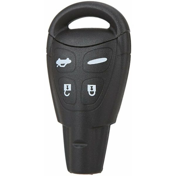Replacement 4 Buttons Keyless Remote Vehicle Key Fob Shell Key Case and Buffer Button with Insert Blade Compatible with Saab 9.3 and 9.5