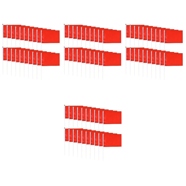 400 stk Håndholdte firkantede flagg Ensfarget Miniflagg Festrekvisita Fest Feiring Flagg (rød)400 400 pcs 14*21cm
