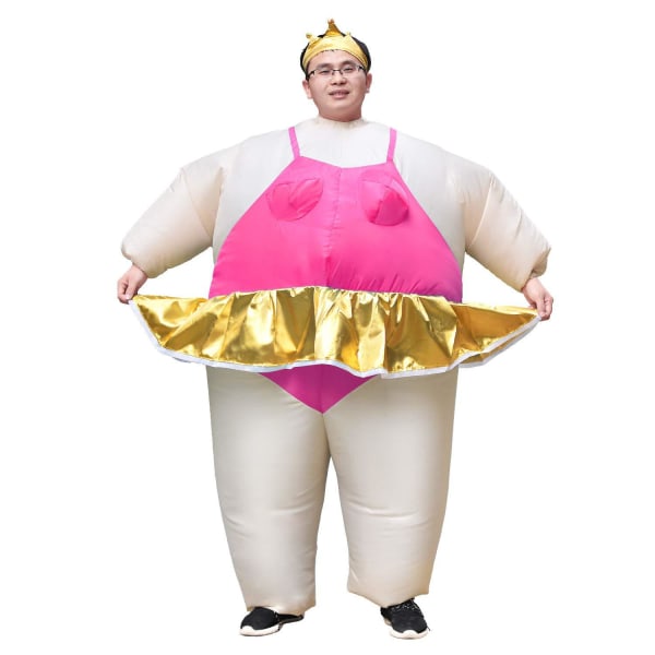 Oppblåsbar ballerinakostyme for voksen Blow Up Funny Fat Dresser Halloween Fancy Dress