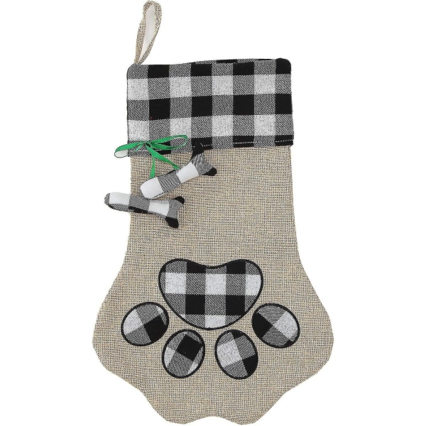 Jule Strømper Plaid Strømper 18\" Burlap Hængende Jule Strømpe, Plaid Jule Strømper Til Børn Godteposer Strømper Gaveholdende Sæt Til C