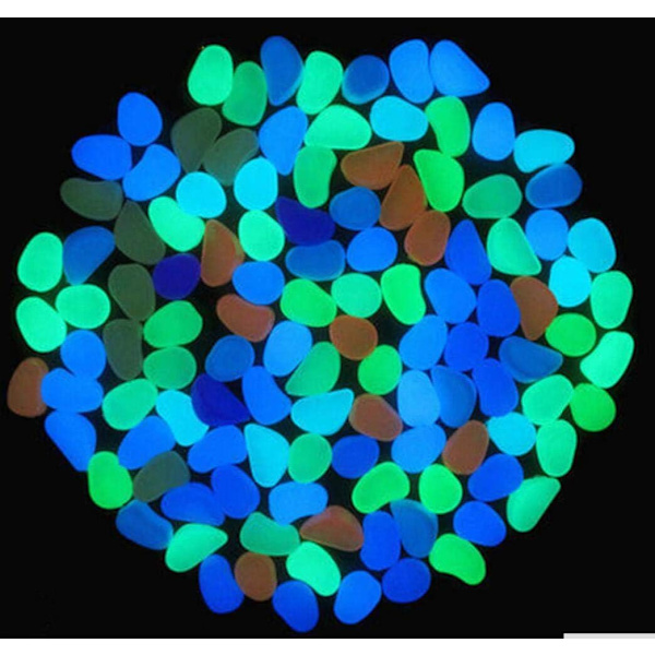 Akvarierockar som lyser blått/Glow in the Dark-stenar för trädgård/akvarium/akvarium/blomkrukor/bonsai-gångväg/gångväg blandade färger