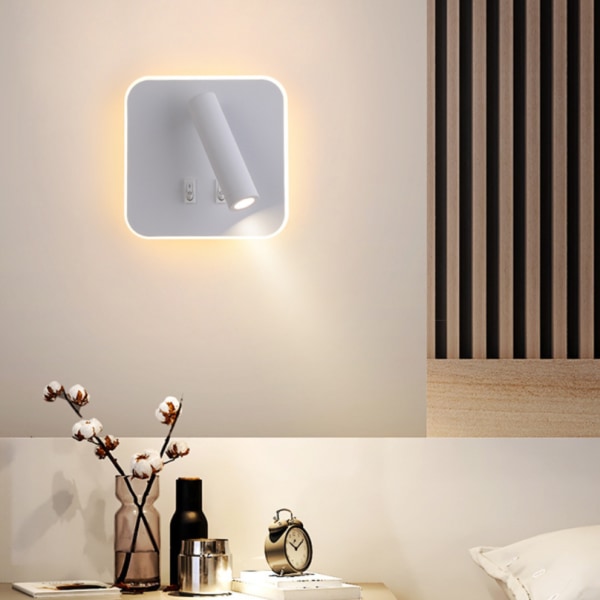 Seinävalaisin Creative LED sängyn seinävalaisin sisätiloissa Hotelli käytävä Käytävä Portaikko Olohuone Tausta Seinävalo Pyöritettävä lamppu, valkoinen, neliö, 3+