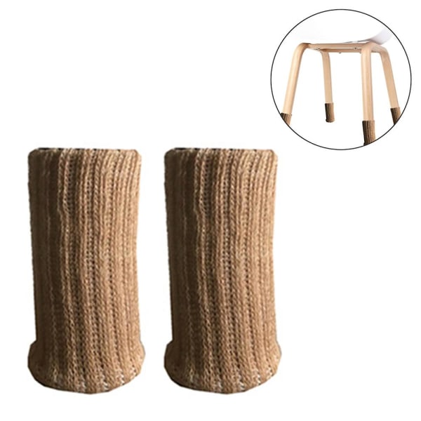 24 st Möbelskydd Hög Elastisk Golvskydd Halksäkra Stolsbensstrumpor Överdrag Möbelskyddssats, Passar Diameter Från 1\" Till 2\", Stickad Beige