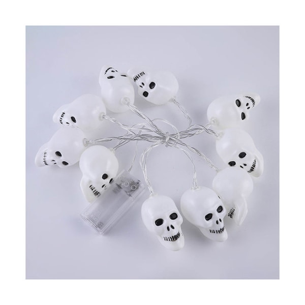 Halloween Spøkelseshode Lyslenke, 4 Ft Spøkelseshode Dekorative Lyslenke med 10 Pærer for Utendørs & Innendørs Halloweenfest Dekor