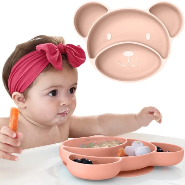 Sugeplater for baby- og småbarnsplater - sklisikre babyplater med suge-silikonplater for baby og barn for Nei