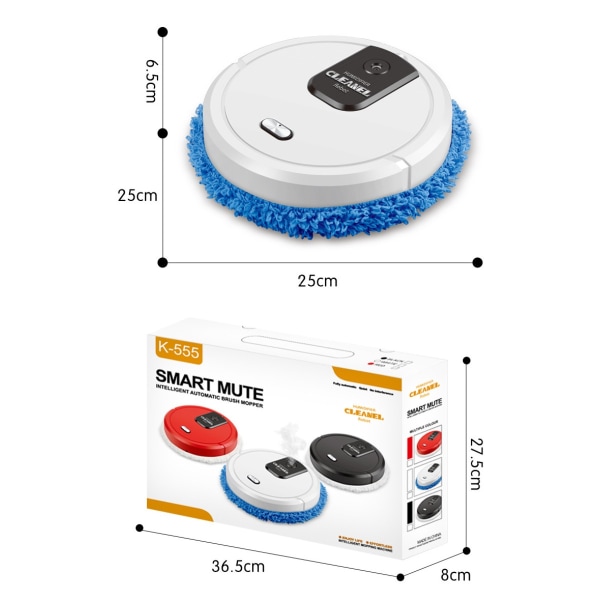 Kombination av robotdammsugare och mopp, tunn, robotdammsugare, automatisk laddning black