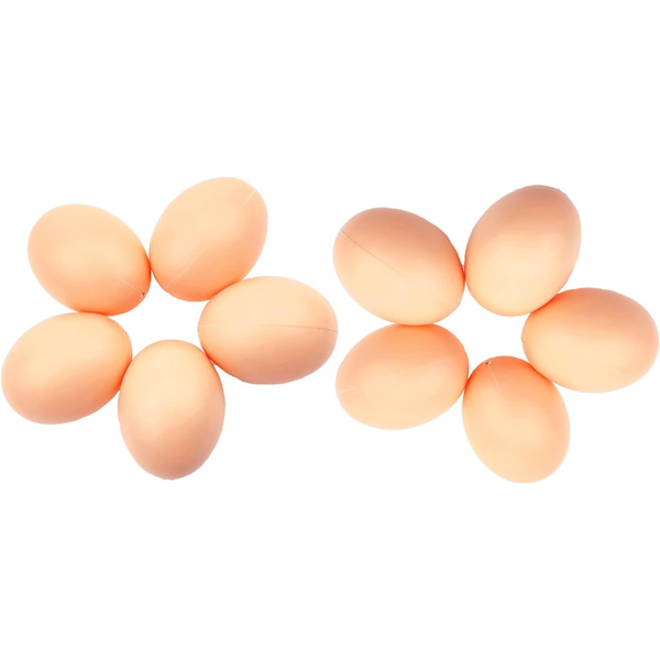 Paket med 10 Plastdummyägg, Nestingägg, Falska Kycklingägg för att Hjälpa Höns att Lägga Artificiella Ägg