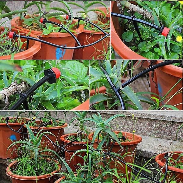 100 Pieces Adjustable Drip Irrigation System, Automatic Watering, Hose, Micro Sprinkler, Dripper for Plant Garden