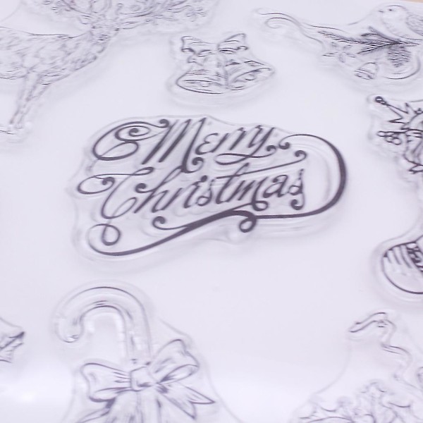 God Jul Elg Silikon Klart Stempel DIY Skrapbooking Preget Album Dekorasjon Papir Kort Håndverk Klart Stempel