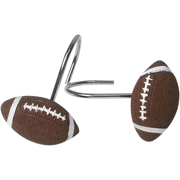 Fotballdusjforhengkroker Gutter Sport Baderom Dekorative Ringer 12-pakning