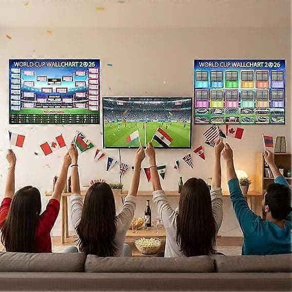 Plakat med kampplan for VM i fodbold 2026