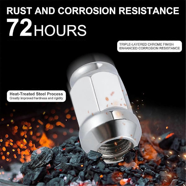 M12x1.5 Hjulmuttrar, Gjuten Design Bulge Acornchrome Hjulmuttrar 12