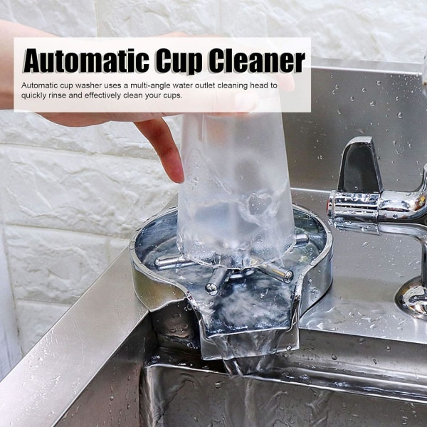 Automatisk koppvaskemaskin i rustfritt stål glassskyllemiddel for barer, puber, restauranter, melketebutikker og hoteller, sølv