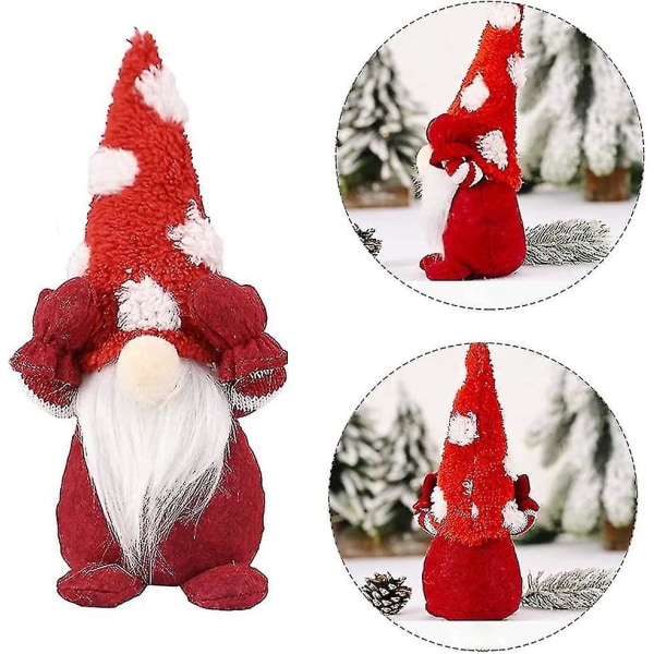 Christmas Gnome Plysjleketøy,ansiktsløs juledukke,julenisserpynt,jule dvergdukke,brukes til å gi gaver og dekorere stuen, seng