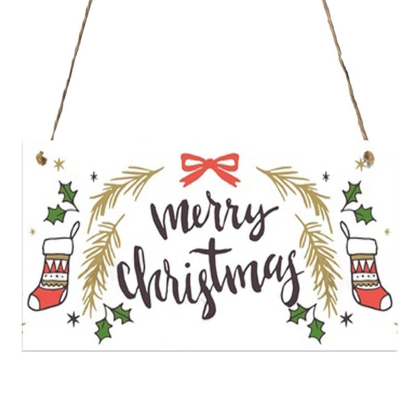 Uusi vuosi Puinen Oviripustuskilpi Lauta Ripus Koriste Merry Christmas Joulukuusi