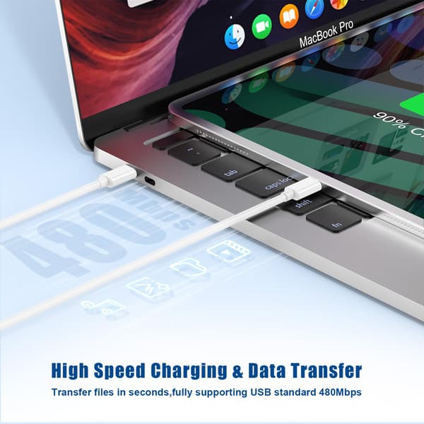 iPhone 15 Ladekabel 20W, 2-pakning 2M Apple USB C til USB C Hurtigladekabel_tfrf