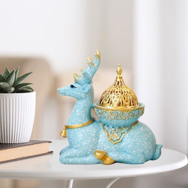 1/2 Elefantstatue Røgelsesbrænder Røgelseskar Røgelsesholder til Lyseblå 11,5x5,5x12,5cm 1 Sæt