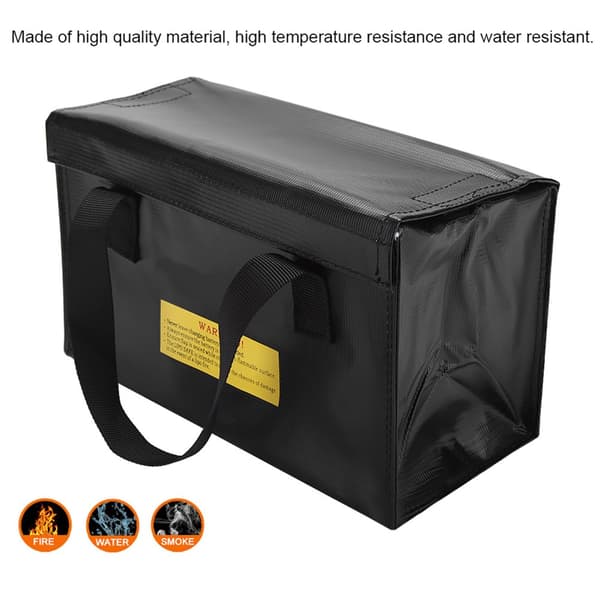 Large Explosion-Proof Lipo Battery Storage Bag - Black