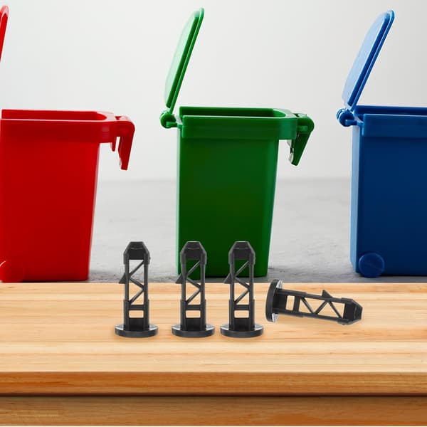 6 Pcs Trash Can Lid Link Trash Can Lid Connecting Pin Nylon Secure Lid Closure Easy to Clean Black