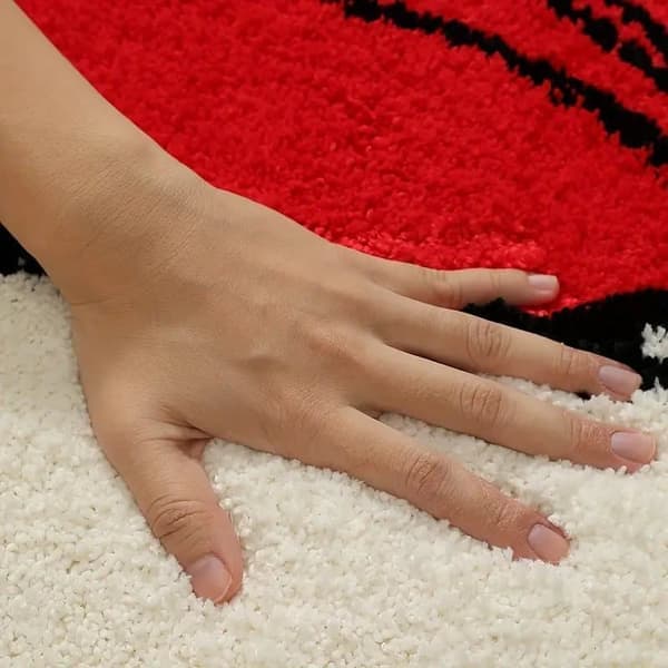 Christmas Bathroom Mat - Red & White Christmas Decoration for Bathroom | Soft, Absorbent Microfiber | Non-Slip Mat with Backing