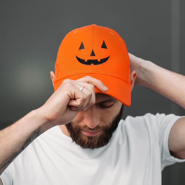 2 stk. Halloween græskarhat broderet justerbar | Sort One Size Black, Orange One Size
