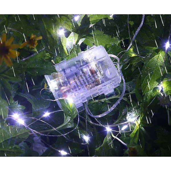 2 Pack 100 Led 33ft batteridrivna Fairy String Lights med fjärrkontroll, vattentät 8 lägen Silver Wire Firefly Lights För Bröllop Julfest Sovrum