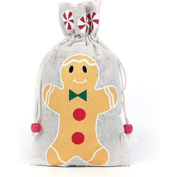 8 Styk Gaveposer Julejutesæk Julemandens Sæk Adventskalenderpose Lille Jutesæk Slikposer Julemandens Sæk Tilfældig