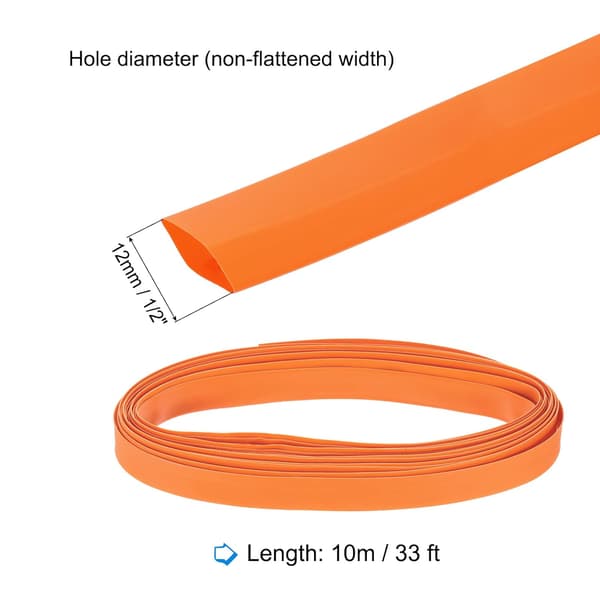 Krympeslange, 1/2 tomme ID 33 fod lang 2:1 forhold polyolefin kabelmuffe til elektrisk ledningsisolering, styring, orange SQUARE item_package_quantity