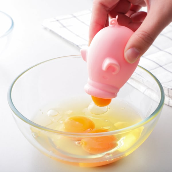 Silikon Egg Separator, Skille Eggeplomme fra Eggehvite, Svelg Utgivelse, Eggeplommedeler Eggeuttrekker, Kjøkken Baking Verktøy (Svin)