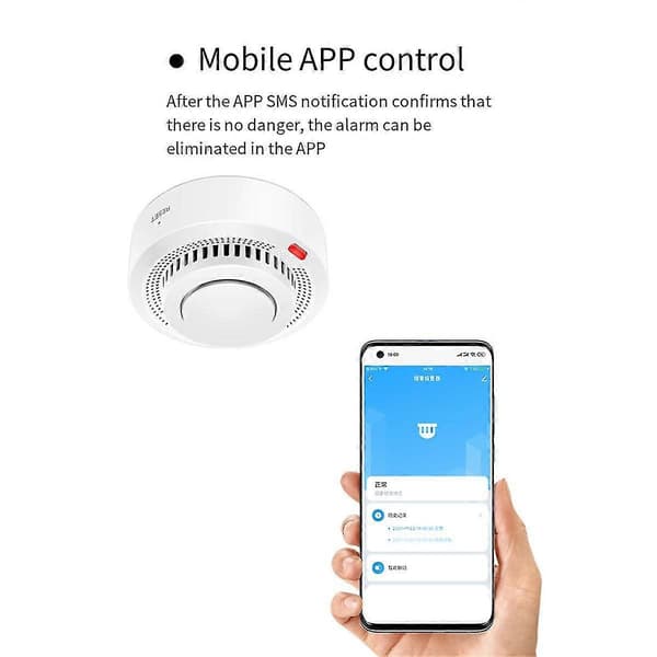 Tuya Smart Zigbee Røykvarsler Smart Hjem Brannalarm Lyd Røyksensor Fungerer med Tuya Smart [DB] Hvit White