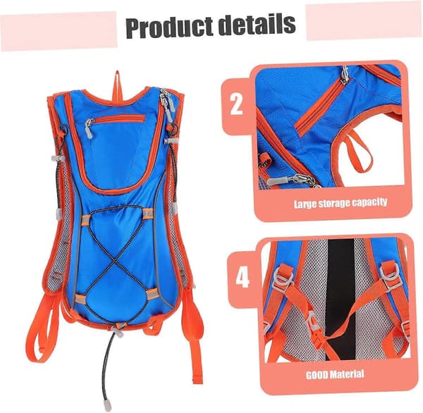 Hydration Backpack with Water Bladder, Lightweight and Durable Hiking Backpack for Running and Cycling