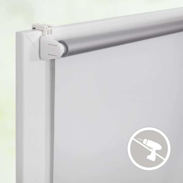 Thermal roller blind without drilling, blackout roller blind, wall mounting, 90 cm x 200 cm White White