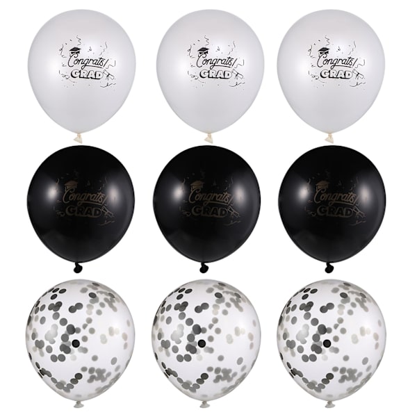 1 Sæt 30 stk. 2021 Graduation Party Dekorative Trykte Balloner Latex Balloner Sort 12X6CM